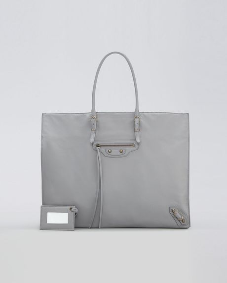 Balenciaga Papier Leather Tote in Gray (graphite) - Lyst