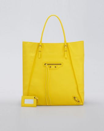  Papier Leather Basket Tote, Mimosa 