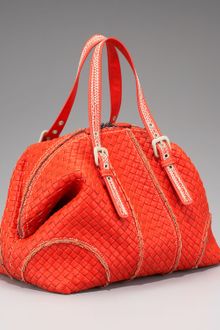 Bottega Veneta Contrast-stitched Woven Tote - Lyst