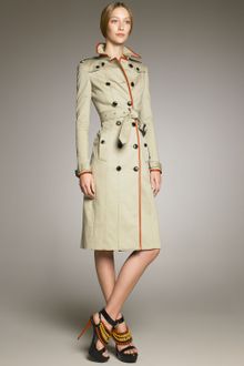Burberry Prorsum Leather-trim Trenchcoat - Lyst