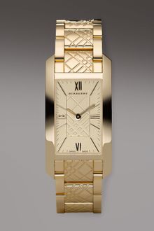 Burberry Watches Check Engraved Rectangular Watch  - Lyst