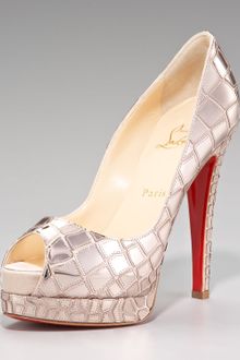 Christian Louboutin Croc-sequined Platform Pump - Lyst