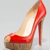 Christian Louboutin Banana Corkheel Patent Pump in Red (mandrin red) - Lyst
