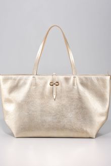 Ferragamo Bice Metallic Leather Tote - Lyst