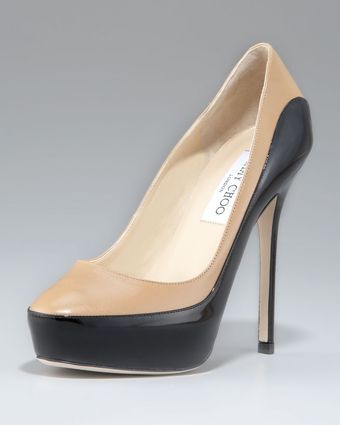  Sepia Two-Tone Platform Pump 
