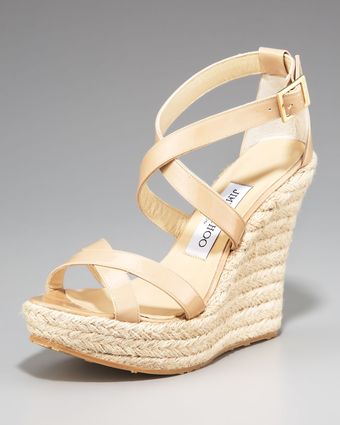  Porto Crisscross Espadrille Wedge, Nude 