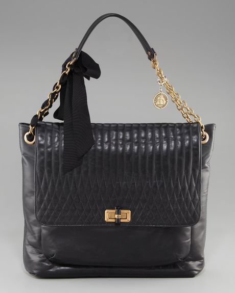 Lanvin Happy Flaptop Shoulder Bag in Black - Lyst