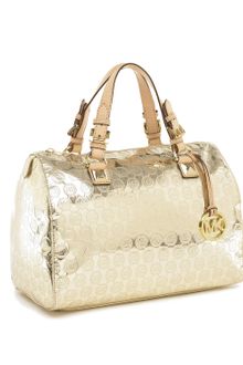 Michael by Michael Kors Grayson Large Jet Set Monogrammed Satchel, Pale Gold - Lyst