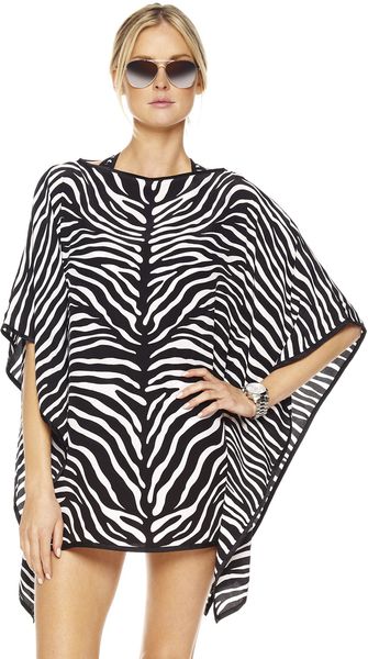 Michael Kors Zebra-print Draped Caftan - Lyst
