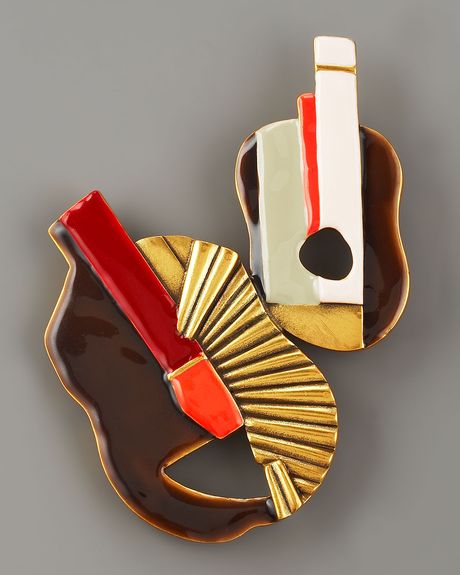 Oscar De La Renta Double Guitar Pin in Multicolor (multi colors) - Lyst
