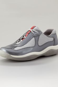 Prada Lace-up Sport Sneaker, Gray - Lyst