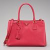 Prada Small Saffiano Lux Tote in Pink (white) - Lyst
