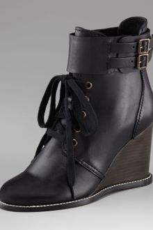 See By Chloé Lace-up Wedge Bootie - Lyst