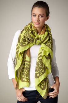 Theodora & Callum Fiji-print Scarf, Lime - Lyst