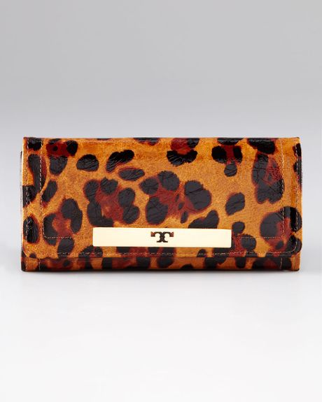 Tory Burch Ainsley Envelope Continental Leopard Wallet in Brown (leopard) - Lyst