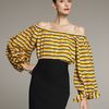 Yves Saint Laurent Ropeprint Peasant Blouse in Yellow (yellow multi) - Lyst