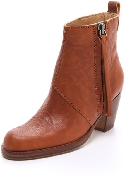 Acne Pistol Short Booties in Brown (chesnut) - Lyst