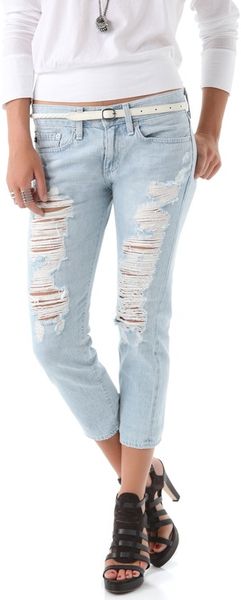 Ag Adriano Goldschmied Piper Cropped Slim Boyfriend Jeans - Lyst