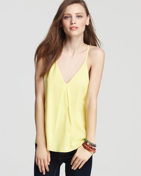 Alice + Olivia V Neck Tank Fierro Yback in Green (yellow) - Lyst
