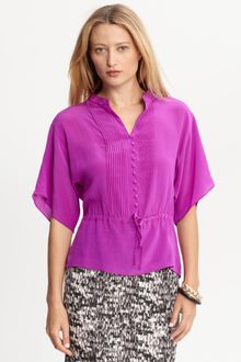 Banana Republic Silk Pintuck Dropwaist Top - Lyst