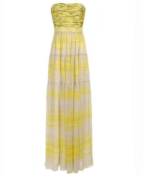 Giambattista Valli Exclusive Pattern Striped Silk Bustier Dress in Yellow (yellow multi) - Lyst