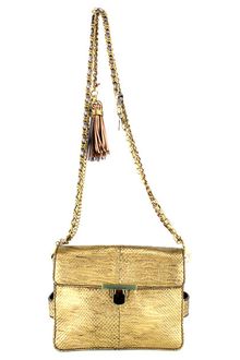 Lanvin Metallic Gold Python Sac Daddy Clutch - Lyst