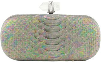 Marchesa Iridescent Python Clutch - Lyst