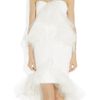 Marchesa Ruffled Silkcrepe Strapless Dress in White - Lyst