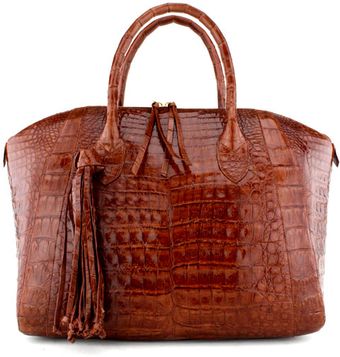  Cognac Croc Handbag 
