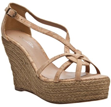 Oscar De La Renta Espadrille Wedge in Beige (natural) - Lyst