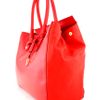 Rochas Coral Leather Lock Tote in Red (coral) - Lyst