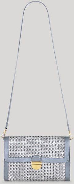  Dove Grey Pembridge Braided Faux Vachetta Clutch 