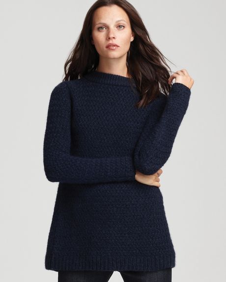 Theory Aurelius Tasmania Slit Back Sweater in Blue (dark teal) - Lyst
