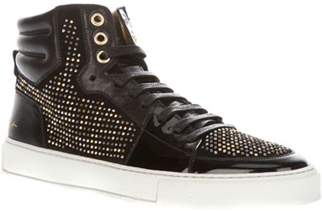 Yves Saint Laurent Studded Hi Top Sneaker in Black - Lyst