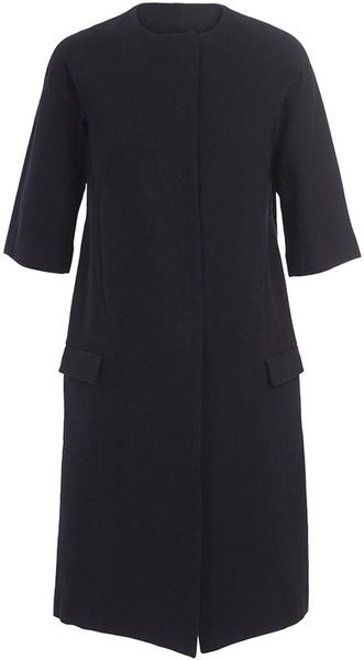 Acne Sidney Rustic Cottonlinen Collarless Coat in Beige - Lyst