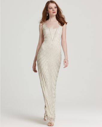 Aidan Mattox Beaded Gown - Lyst