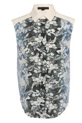 Alexander Wang Botanical Ombre Crepe Silk Shirt