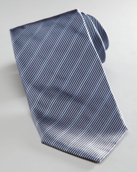 Armani Mini Striped Silk Tie Blue in Blue for Men (blue gray) - Lyst