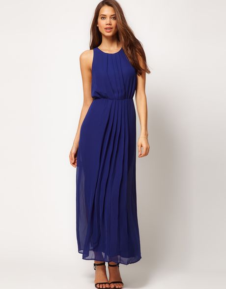 Asos Collection Maxi Dress in Blue - Lyst