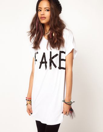 ASOS Collection Asos Tshirt with Fake Sticker - Lyst