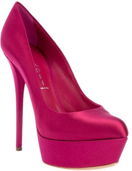 Casadei Platform Pump in Purple (burgundy) - Lyst
