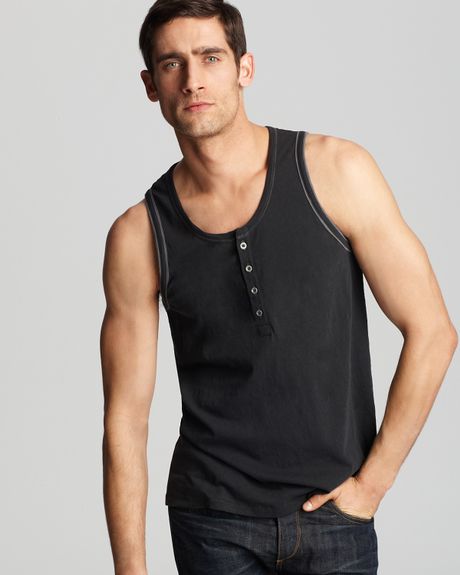Converse Black Canvas Henley Tank in Black for Men (phantom) - Lyst