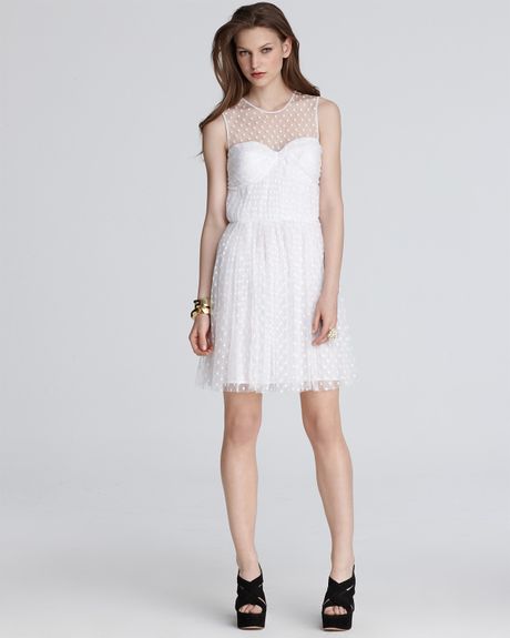 Cynthia Steffe Dress Bethany Swiss Dot in White (ultra white) - Lyst