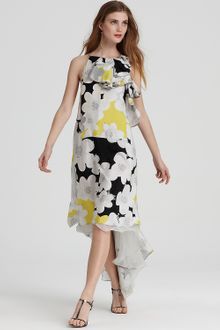 Diane Von Furstenberg Pebbled Habotai Dress Nascha - Lyst
