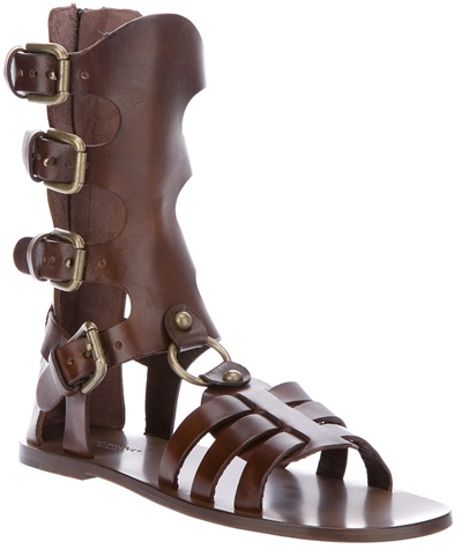 Dolce  Gabbana Gladiator Sandal in Brown | Lyst