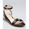 Elie Tahari  Maddie Demi Wedge Sandals in Black - Lyst