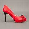 Ferragamo Bow Detail Pump in Red - Lyst