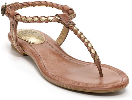 Frye Sandals Madison Braided Flat in Silver (gold multi) | Lyst