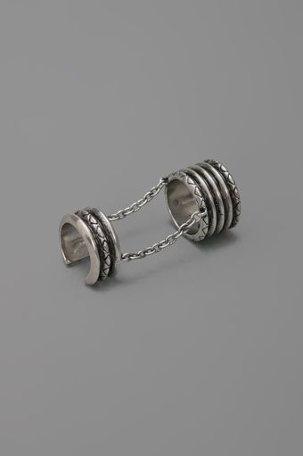  Double Finger Ring White Gold 
