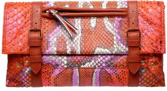 Jérôme Dreyfuss Leon Metallic Python Clutch - Lyst